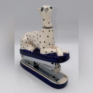 Anthropologie Staffordshire Style Reclining Dalmatian Dog Ceramic Stapler  AB01
